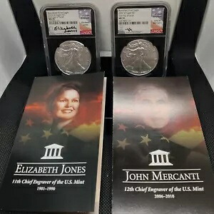 2-2020W 艶出しアメリカン ファイン シルバー イーグル MS70 MERCANTI/JONES サイン入り .999｜WORLD RESOURCE【KING店】