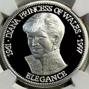 美しいダイアナ妃 1997 リベリア NGC PF69 シルバー コイン エレガント クイーン|WORLD RESOURCE【KING店】