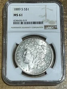 1889 S モーガン ドル NGC MS61