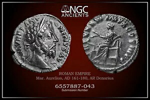 マルクス アウレリウス 古代コイン NGC Ch VF。 AR デナリウス AD 161 ~ 180。 A1235|WORLD RESOURCE【KING店】