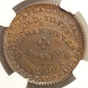1837 ハード タイムズ トークン HT-297 - ジェームズ モフェット創設者 - ニューヨーク NY - NGC MS 62 BN｜WORLD RESOURCE【KING店】