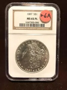 1887 P $1 NGC グレード MS 65 PL (VAM-6A) スパイク テール フェザー 1647300-006 モーガン｜WORLD RESOURCE【KING店】