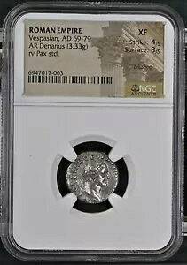 ローマ帝国 - ウェスパシアヌス - AD 69-79 - デナリウス銀貨 - NGC XF - RIC:129｜WORLD RESOURCE【KING店】