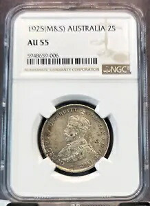 1925 オーストラリア シルバー 2 シリング 1 フロリン ジョージ V NGC AU 55 レア ハイグレード｜WORLD RESOURCE【KING店】