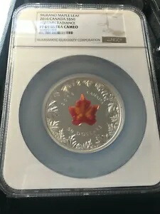 2016 ムラーノ メープル リーフ 5 Tr.オンス 99.99 シルバー $50 NGC PF-69 UC 説明を参照。