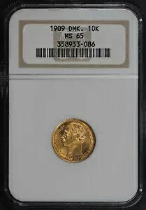 1909 デンマーク ゴールド 10 クローネ NGC MS-65｜WORLD RESOURCE【KING店】 179,850円