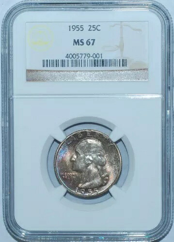 1955 NGC MS67 ワシントン クォーター ミント セット トーン|WORLD RESOURCE【KING店】