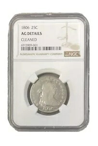 1806 ドレープ バスト シルバー クォーター 25C NGC AG 詳細 - クリーニング済み|WORLD RESOURCE【KING店】