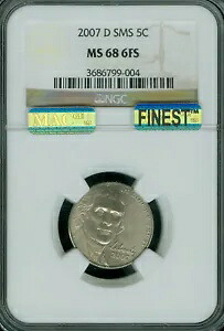 2007 D ジェファーソン ニッケル NGC MS68 SMS FS 2ND 最高級グレード MAC スポットレス ポップ 8 *｜WORLD RESOURCE【KING店】