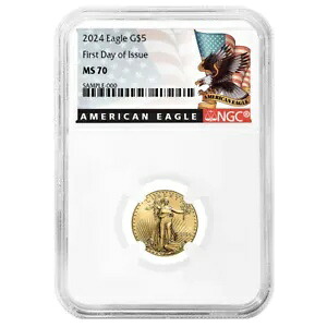 2024 $5 アメリカン ゴールド イーグル 1/10 オンス NGC MS70 FDI ブラック ラベル｜WORLD RESOURCE【KING店】