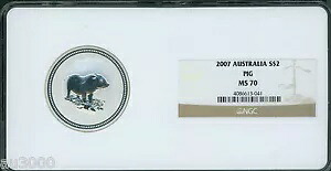 2007 年 $2 豚の旧暦 2 オンスシルバーコイン シリーズ 1 オーストラリア NGC MS70|WORLD RESOURCE【KING店】