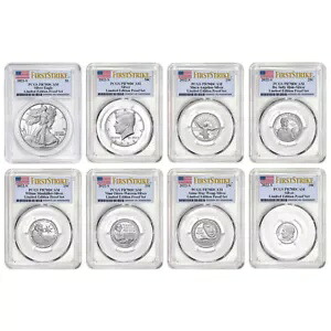 2022-S 限定版 シルバー プルーフ 8 個セット PCGS PR70DCAM FS フラッグ ラベル