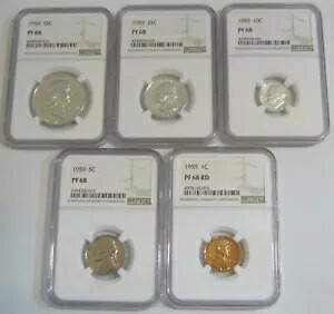 ブラスト ホワイト 1959 プルーフ セット - 全 5 コイン グレード NGC PR68｜WORLD RESOURCE【KING店】