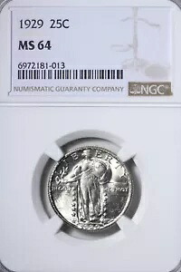BU 1929 スタンディング リバティ クォーター NGC MS64 美しい!! OVNBM 171,600円
