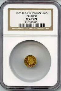 1875 カリフォルニア フラクショナル BG-1058 50C。 NGC MS63PL|WORLD RESOURCE【KING店】