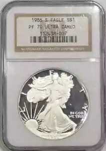 1986 プルーフ シルバー イーグル NGC PF-70 ウルトラ カメオ -007｜WORLD RESOURCE【KING店】