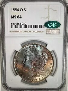 1884 O トーンド モーガン $ NGC MS 64 CAC????素晴らしい表側レインボー トーニング????|WORLD RESOURCE【KING店】