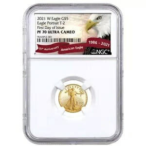 2021-W $5 1/10 オンス プルーフ T-2 アメリカン ゴールド イーグル NGC PF70UC FDI 限定イーグル...｜WORLD RESOURCE【KING店】