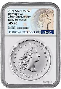 2024 流れる髪 230 周年記念銀メダル NGC MS70 早期リリース先行販売|WORLD RESOURCE【KING店】