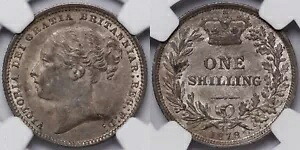 NGC AU58 イギリス 1878 シリングダイス No.12 ほぼ未流通銀貨｜WORLD RESOURCE【KING店】