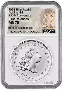 先行販売 2024 流れる髪銀メダル NGC MS70 初回リリース FR 230th アンニ %|WORLD RESOURCE【KING店】