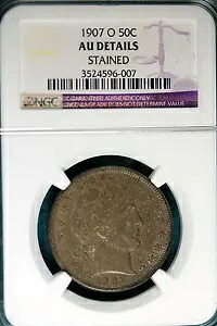 1907-O NGC AU 詳細 ステンドバーバー ハーフダラー! #B5232|WORLD RESOURCE【KING店】