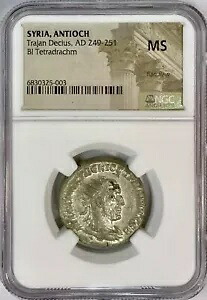 大きな古代ローマのコイン トラヤヌス デキウス 249-251 BI テトラドラクマ アンティオキア NGC MS｜WORLD RESOURCE【KING店】