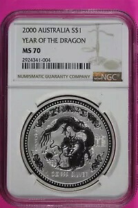 2000 MS 70 イヤー オブ ザ ドラゴン オーストラリア ルナー NGC 認定本物のスラブ 893｜WORLD RESOURCE【KING店】
