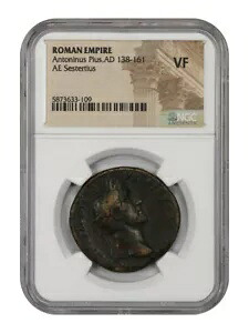 古代ローマ: アントニヌス ピウス (AD 138-161) AE セステルティウス NGC VF｜WORLD RESOURCE【KING店】