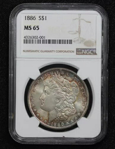 1886 モルガン ドル NGC MS-65 12YU