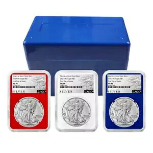 2023 (W) $1 アメリカン シルバー イーグル 3 個セット NGC MS70 FDI ALS ラベル レッド ホワイト ブルー｜WORLD RESOURCE【KING店】