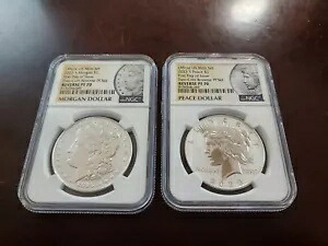 2023-S モーガン ピース ダラー リバース プルーフ 2 コイン セット FDOI NGC PF70｜WORLD RESOURCE【KING店】