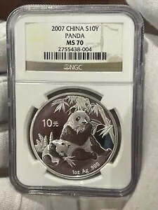 2007 チャイナ パンダ 1 オンス シルバー S10Y - NGC MS70 - トップ POP!!! LOC1*｜WORLD RESOURCE【KING店】