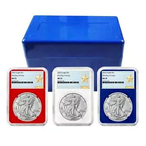 2023 $1 アメリカン シルバー イーグル 3 個セット NGC MS70 FDI WPS ラベル レッド ホワイト ブルー｜WORLD RESOURCE【KING店】