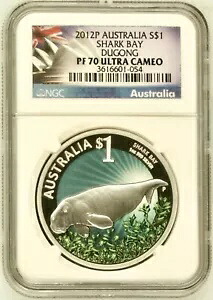 2012P オーストラリア シャーク ベイ ジュゴン? NGC PF 70 ウルトラ カム 1 オンス カラー化銀貨｜WORLD RESOURCE【KING店】