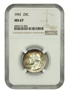 1941 25C NGC MS67 - ワシントン クォーター｜WORLD RESOURCE【KING店】