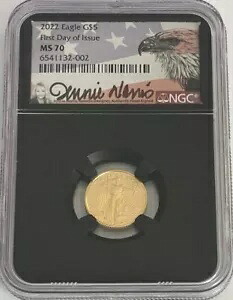 2022 $5 ゴールド イーグル 発行初日 NGC MS70 (ジェニー ノリス サイン入りラベル)|WORLD RESOURCE【KING店】