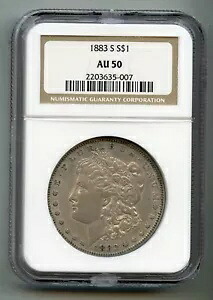 1883 S モーガン シルバー ダラー NGC AU 50｜WORLD RESOURCE【KING店】