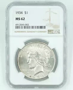 1934 NGC MS62 ピースダラー ブラスト ホワイト｜WORLD RESOURCE【KING店】