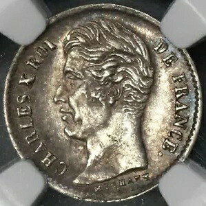 1829-B NGC AU 50 フランス シャルル 10 世 シルバー 1/4 フラン 32K ルーアン コイン (210828704C)｜WORLD RESOURCE【KING店】