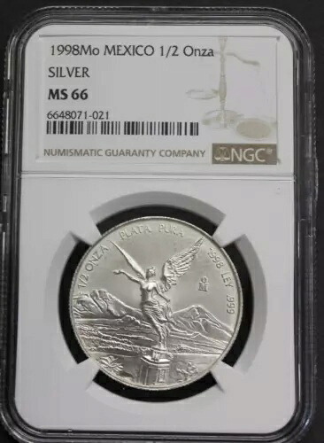 1998 Mo メキシコ NGC MS66 1/2 オンス シルバー リベルタ|WORLD RESOURCE【KING店】