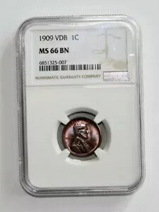 1909 VDB リンカーン セント NGC MS66 RB ウィート セント ペニー レッド ブラウン BU UNC 1c コイン|WORLD RESOURCE【KING店】