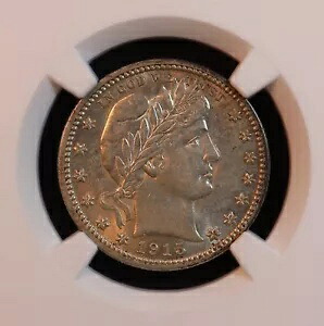 1915-D Barber Quarter - NGC AU58 - 素晴らしい光沢と魅力的な目元!選択肢+|WORLD RESOURCE【KING店】