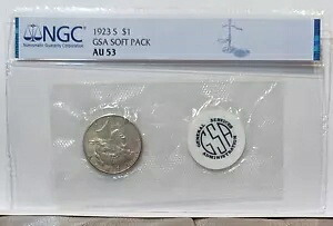 1923-S GSA NGC AU53 ピース シルバー ダラー ソフト パック 非 CC ベター デイト POP 9/11｜WORLD RESOURCE【KING店】