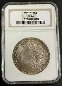 1898-O モーガン 90% シルバー ダラー $1 NGC MS-65、美しい色合いのコイン、ハイグレード|WORLD RESOURCE【KING店】