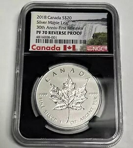 2018 カナダ NGC リバース PF70 $20 メープル リーフ 1 オンス ファーストリリース 30 周年記念｜WORLD RESOURCE【KING店】 117,700円
