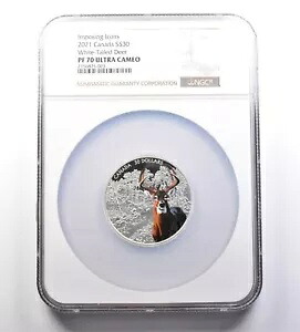 2021 カナダ $30 シルバー 印象的なアイコン オジロジカ PF70 UCAM NGC *4694｜WORLD RESOURCE【KING店】