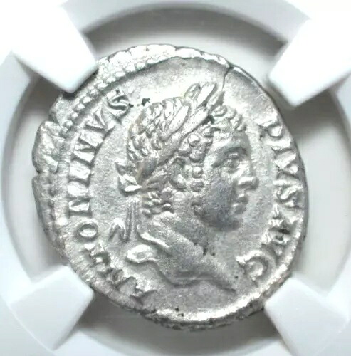 カラカラ、AD 198 - 217、AR デナリウス、NGC 認定、--62--