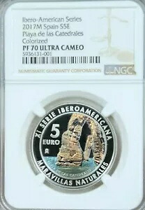 2017 スペイン シルバー 5 ユーロ プラヤ デ ラス カテドラレス NGC PF 70 ウルトラ カメオ ポップ 1|WORLD RESOURCE【KING店】
