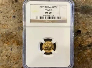 2009 1/20 オンス 20 元中国パンダ金貨 MS 70|WORLD RESOURCE【KING店】
